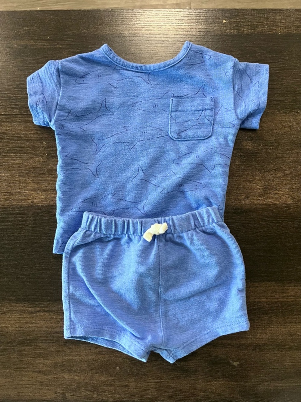 Carter's Blue Shark Print Short Sleeve Top and Shorts Set